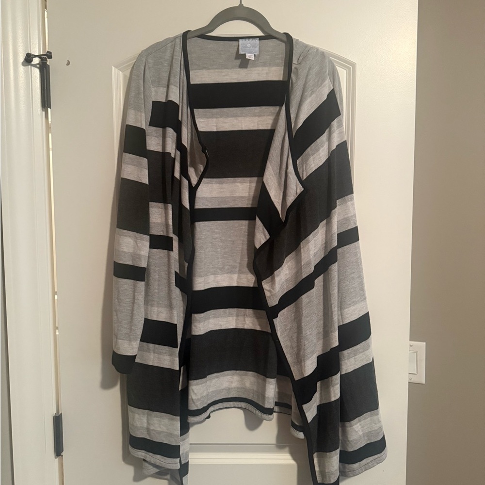 Striped Black and Gray Women's Sweater